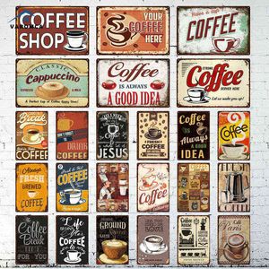 Metalen schilderij retro cafés keukens decoratieve panelen bord teken metalen posters vintage tinnen coffeeshops bars muur plaques decor t220829