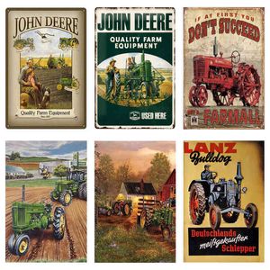 Metaal schilderen retro groene tractor boerderij metalen tinnen bord bord boerderij café café pub muur decoratie shabby chic vintage plaque home decor poster t220829