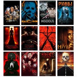 Metalen Schilderij Retro Horror Posters Angstaanjagende Klassieke Film Metalen Plaat Thuis Muur Decor Vintage Tin Borden 20x30cm