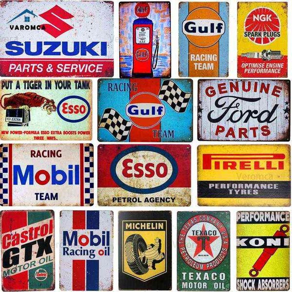 Peinture en métal Rétro Métal Tin Sign Racing Plaque Signe Affiches En Métal Vintage Motor Oil Tin Sign Bar Gas Station Plaques Murales Décor T220829