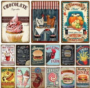 Métal Peinture Signe Délicat Fast Food Plaque En Métal Plaque En Étain Plaque Vintage Restaurant Maison Café Cuisine Affiche En Métal Décoration Murale 30X20cm W03