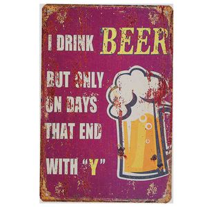 Pintura de metal Vintage I Love Beer Carteles de chapa de metal Pub Taberna Decoración de pared para Bar Pub Club Man Cave Retro Metal Art Posters T220902