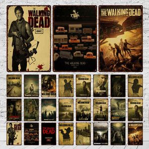 Metal Painting Vintage Metal Tin Sign Movie The Walking Dead Poster Tin Painting Home Living Room Decor Uniek metalen tekenplaat T220829