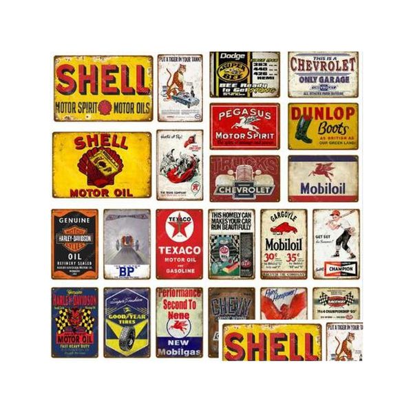 Métal Peinture Vintage Tin Signs Pour Décoration Murale Londres Paris City Sights Fer Peintures 20X30Cm Plaque Pub Bar Garage Maison Sea Drop D Dhkam