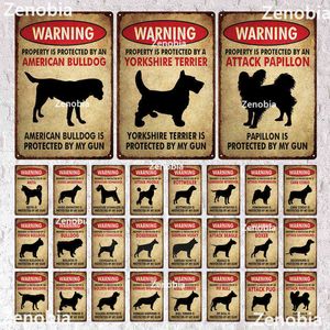 Pintura de metal Zenobia Decoración Perro Advertencia Vintage Tin Signs Metal Sign Amante Protegido Pet Iron Poster Wall Farm Home Kennel Doghouse Decoración T220829