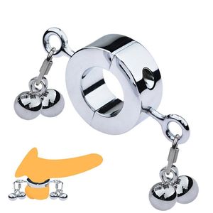 Metalen penis ring mannelijke testikel bal brancard scrotum cock vergrendelen zware hanger gewicht BDSM seksspeeltjes voor mannen cockringen