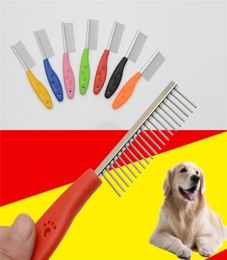 Peine de mascotas de metal para perros gatos cabello removimiento de una sola fila peinador liso para cachorro herramienta de preparación para pet6258090