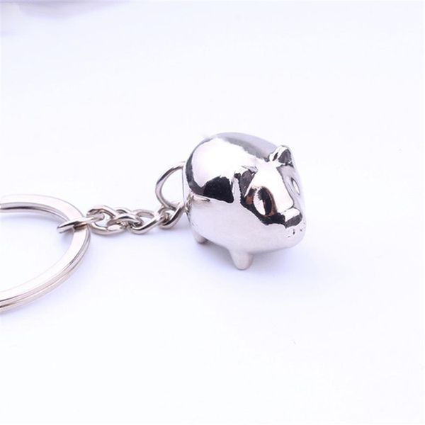 Métal cochon dessin animé mignon sac pendentif porte-clés fourre-tout voiture porte-clés hommes femmes fille bibelot porte-clés Gift233E