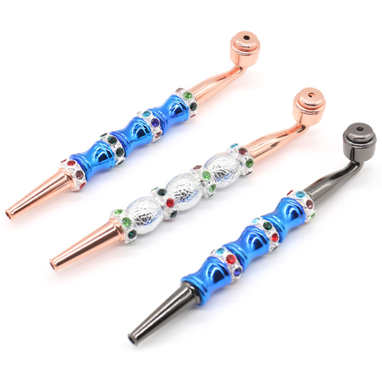 Creative Detachable Metal Pipe with Beads and Cover - Smoking Set