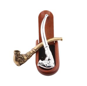 Pipe en métal dans une canette, pied propre, argent, Mini poteau pour tabac sec