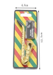 Kit d'ensemble de tuyaux en métal mini saxophone TROPPET EN DOINGE SAX SHAPE TOBAC PIPES FUMAGE PIE DE CIGRACHEMENT HERB AVEC ÉCRANS FILTRE MESH GOL7277794