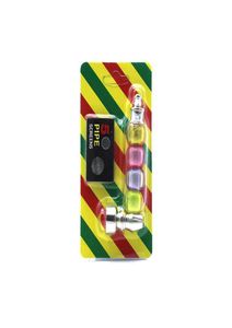 Kit de juego de pipas de metal Bolsillo para tabaco Bob jamaicano Pipa de cuentas coloridas Pipa de hierba para fumar desmontable con pantallas Filtro de malla New6950866
