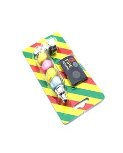Kit de jeu de tuyaux en métal, poche de tabac, Bob jamaïcain, perles colorées, tuyau détachable pour herbes à fumer avec écrans, filtre à mailles, DHL3470018