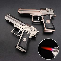 Pistolet en métal pistolet plus léger en forme de pistolet butane briquets Toy Modèles