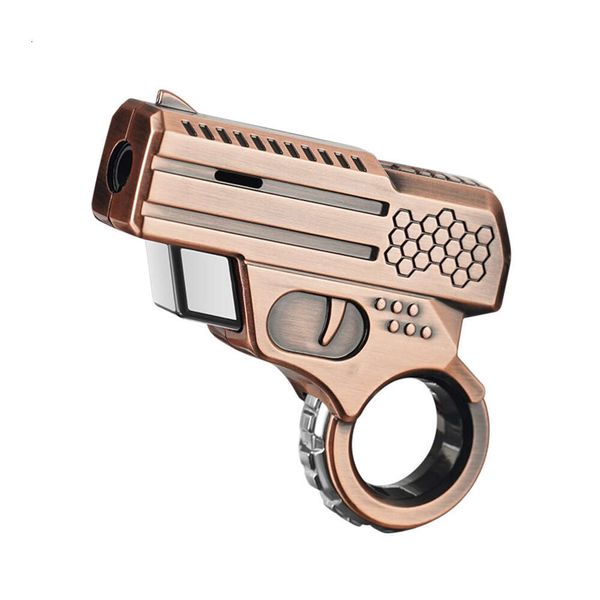 Modèle de pistolet métallique rechargeable Briquet de torche de vent butane - Flame réglable