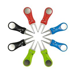 Outil Divot de Golf en métal et plastique, Mini accessoires de sport portables et réglables, réparation extensible pratique, fourchette verte, plusieurs couleurs