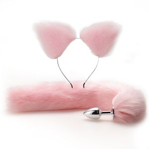 Metal Plush Rabbit Fox Tolly Anal Masajeador de próstata Tople Butt Coat Ears Bdsm Anus Estimular accesorios eróticos sexuales para adultos