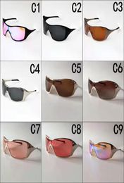 Metalen gepolariseerde heren zonnebrillen vrouwen zonnebril in de VS Onepiece rood roze transparante lensontwerper Sunshade Driving Bicycle GOG6166340