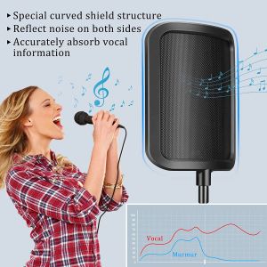 Filtre Pop Metal Microphone Microphone En pare-brise Studio Enregistrement Microphone du condenseur pour Blue Yeti Mic Sound Filtre