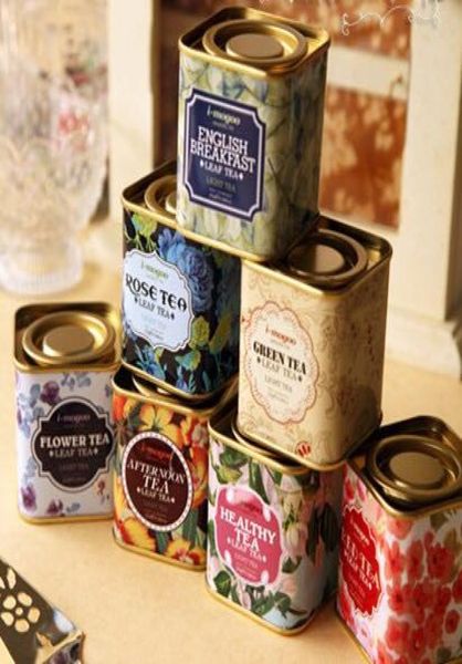 Metal Portable Vintage Tea Tins Lids Conterner Gifts Boîtes pour le mariage Promotion de faveur Package cadeau 8764008