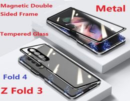 Metalen privacy hoesjes voor Samsung Galaxy Z Fold 4 2 Fold 3 Case Glas Film Screen Protector Magnetisch Dubbelzijdig Anti Gluren Cover2487155