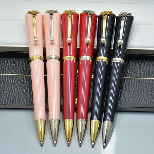 Promotion en métal 6 couleurs / stylo à bille cadeau haute boule avec clip de perle recharge qualité dame stylos à bille Xvcjs