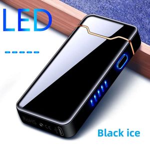 Metaalpulsboog plasma USB lichtere USB oplaadbare LED -power display winddichte grote vlam sigaraansteker ongebruikelijke geschenken voor mannen