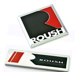 Metalen R ROUSH Embleem Badge Auto sticker Auto Side fender Trunk Decals voor Ford Roush Fiesta Mustang V8 GT EcoBost Auto Styling1088813