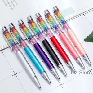 Metal Rainbow Student Pen Crystal Writing Ballpoint Diamond Gift Pens Office Office Supplies personalizables TH1099 S