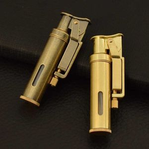 Meule rétro en métal, briquet nostalgique à l'ancienne, créatif, visuel, Transparent, grande capacité, kérosène pour hommes