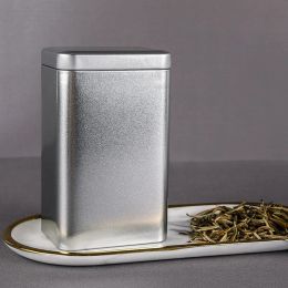 Metal Retro Square Tea Can Candy Food Storage Case Spices Box de envasado sellado Container de latas vacías 14.5*8.5*6.5cm