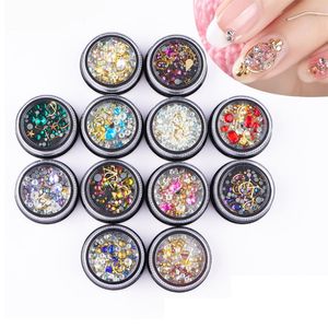 Metalen steentjes voor nail art glitter decoraties ontwerp niet hotfix stenen diamant ab kleur verschillende maat vorm sieraden