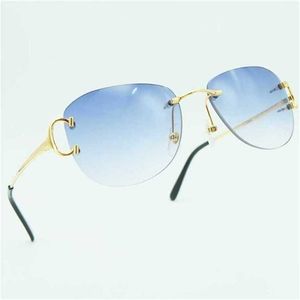 Métal sans monture carré grand luxe hommes lunettes de soleil Carter lunettes marque Desinger ombre MenKajia nouveau