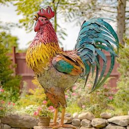 Metal Rooster Garden Statues Sculptures Garden Courtyard décor de poulotte de poule décor debout animal debout