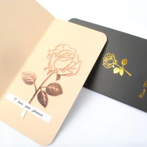 Marque-pages en métal avec fleur de Rose, cartes de vœux, cadeau de noël idéal et mignon pour amoureux, amis, camarades de classe, enfants LL