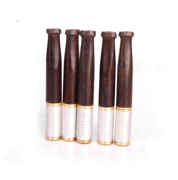 Le porte-cigarette avec filtre en bois de rose en métal peut nettoyer les raccords de cigarette de filtre de tige de traction en gros