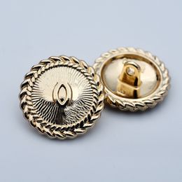 Metalen ronde letterknop voor shirt, jas, trui, diy, kledingknopen, goud