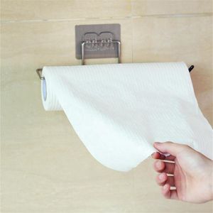 Porte-serviettes en papier auto-adhésifs en métal porte-serviettes de salle de bain porte-rouleau de papier d'armoire de cuisine