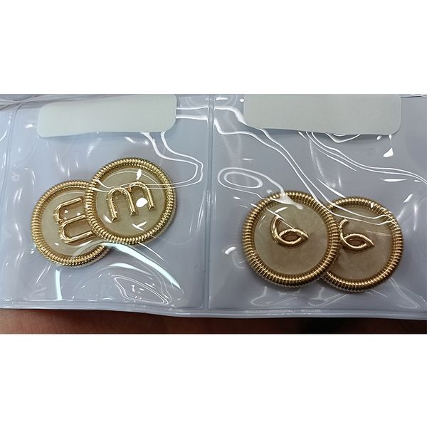 Boutons de lettre de coquille en métal pour manteau veste pull rond bricolage bouton de vêtements de couture