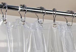 Anneaux de rideau de douche en métal crochets avec 5 perles boule à roulettes anneaux de rideau de salle de bain rideau de douche accessoires de toilette WX914196382703