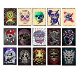 Metal Sign Retro New Skull Tattoo Parlons Boutique en étain panneaux Plaque Top Music Film Affiches Art Cafe Bar Vintage Metal Painting Wall CLA2119706