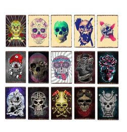 Metal Sign Retro New Skull Tattoo Parlons Boutique en étain panneaux Plaque Top Music Film Affiches Art Cafe Bar Vintage Metal Painting Wall CLA6943619