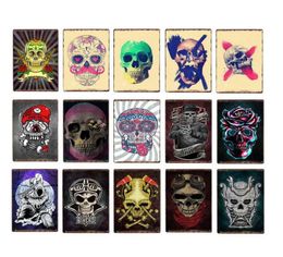 Metal Sign Retro Nieuwe Skull Tattoo Parlors Shop Tin Signs Plaat Top Muziekfilm Posters Art Cafe Bar Vintage Metal Painting Wall Cla459353333