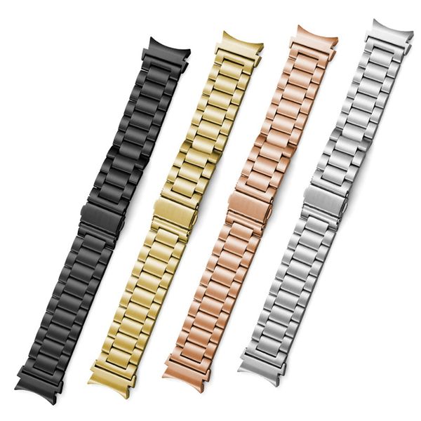 Bracelets intelligents en métal pour Samsung Watch Bracelet à maillons en acier inoxydable à 4 bandes Bracelet Fit Galaxy Watch4 Classic 40/42/44 / 46mm Bandes