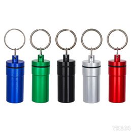 Boîte de bouteille de fumer en métal Herbe Pill Tobacco Pill Telescopic Spoon Keychain Dabber Rangement Case de poche Contain