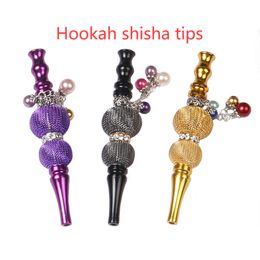 Embouts de bouche de fumer en métal pour narguilé Shisha embout porte-joint émoussé pointe goutte à goutte Sheesha narguilé avec accessoires de bijoux