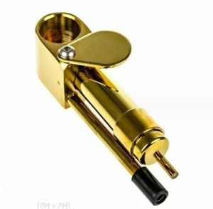 Pipa para fumar de metal 84 mm Mini pipas de latón dorado Pipa de agua portátil extraíble para fumar Tabaco Pipa de hierba seca Accesorios para fumar Herramienta Nueva