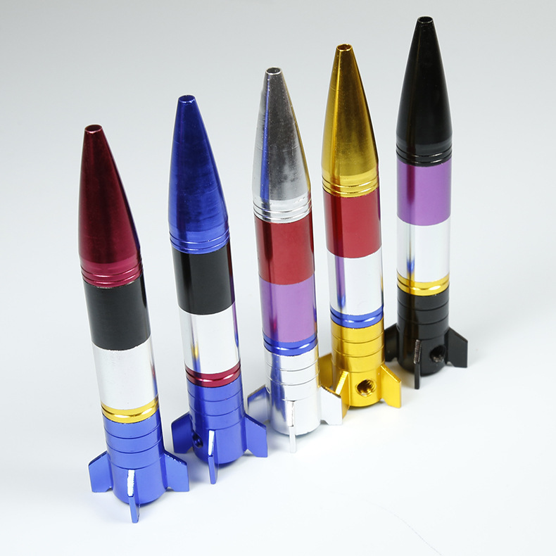 Tuyau de fumée en métal longueur 125mm, vente en gros, moulage de fusée créative, Mini tuyaux de dessin animé, tuyau d'eau Portable pour plate-forme de Dab de fumée