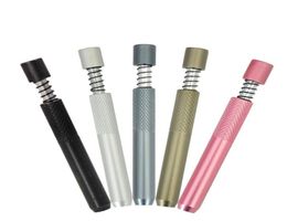 Pipe à fumer en métal multicolore en aluminium, Type poussoir Portable, Pipe à tabac mécanique 470 S23014514