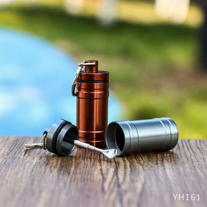 Metaal Roken Snuff Snorter Snuffel Snuffer Draagbare Kettingring Kruid Tabak Pil Telescopische Lepel Sleutelhanger Dabber Opslag Fles Stash Case Pocket Jar Container